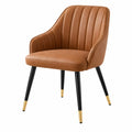 Chaise de salle à manger Toravero en cuir marron, moderne, dimensions 62x60x82 cm, style contemporain pour salon.